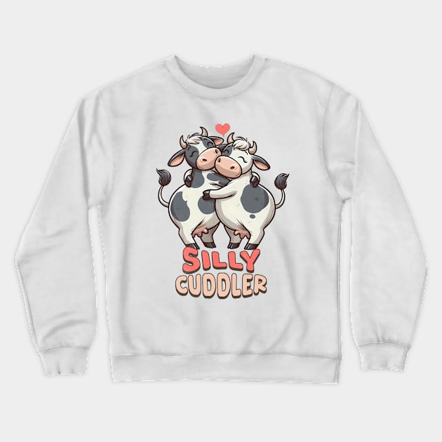 Cute Cow Silly Cuddler Crewneck Sweatshirt by alcoshirts